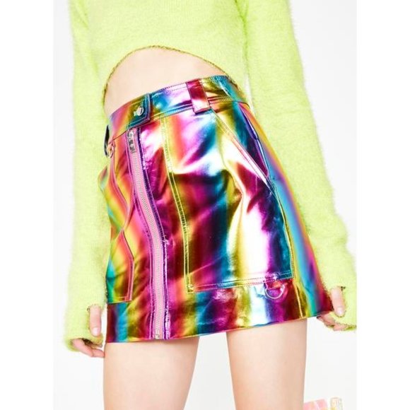 rainbow mini skirt